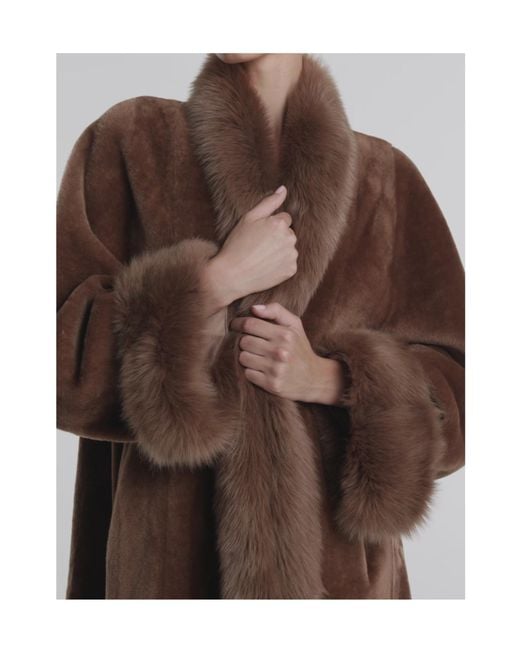 Nour Hammour Brown Sima Grand Shearling Coat