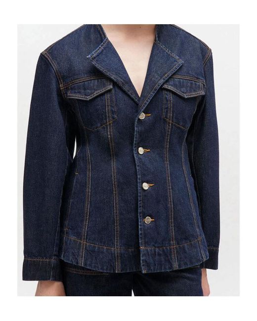 Ganni Blue Long-Sleeved Denim Jacket