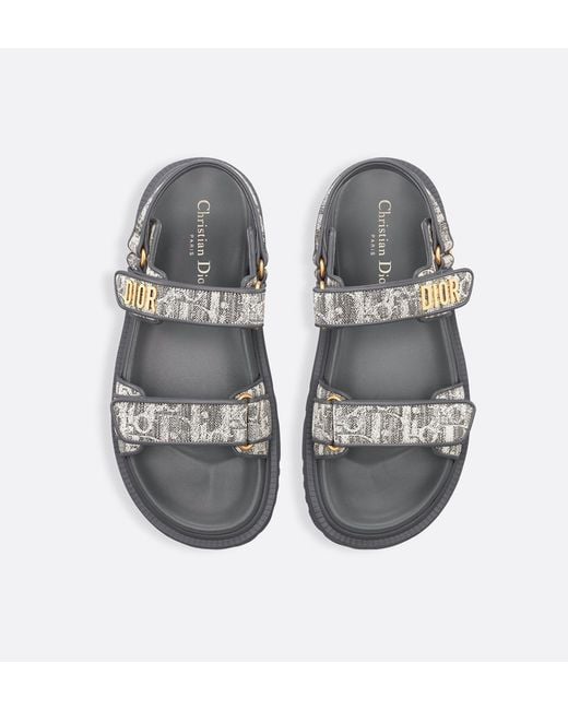 Dior White Christian Act Logo Plaque Sandals