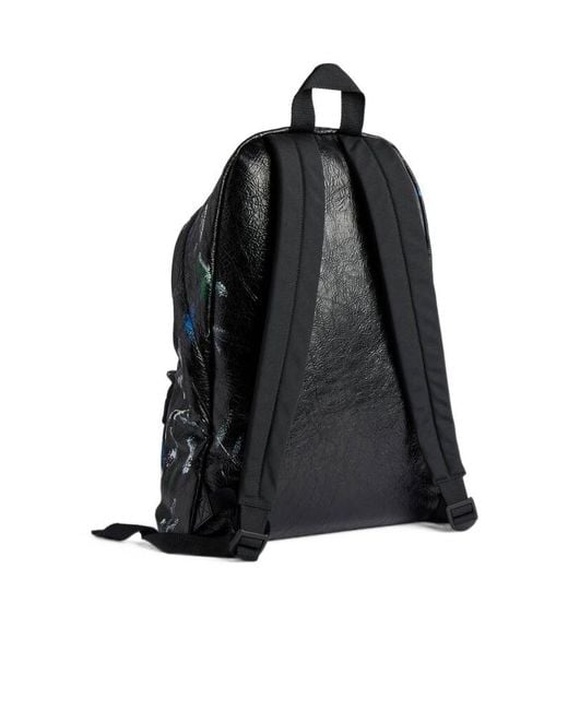 Balenciaga Black Explorer Paint-Splatter Backpack for men