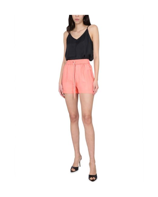 Alysi Pink High-Waisted Drawstring Shorts