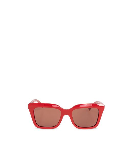 McQueen Pink Eyewear Square Frame Sunglasses