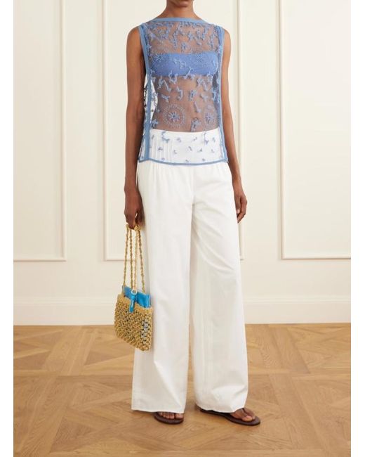 Sir Blue Embroidered Tulle Vest