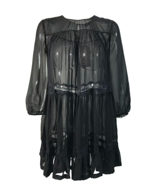 Max Mara Gray Pleated Detail Blouse