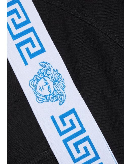 Versace Black Low-Rise Stretch-Cotton Trunks for men