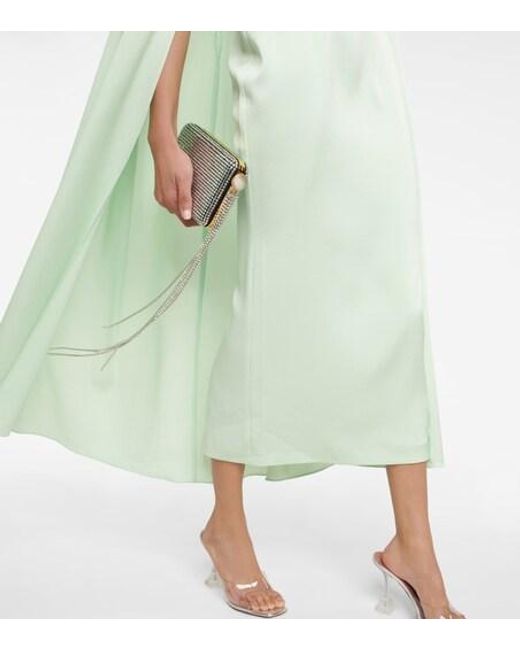 Alex Perry Green Beckett Satin Crepe Midi Dress