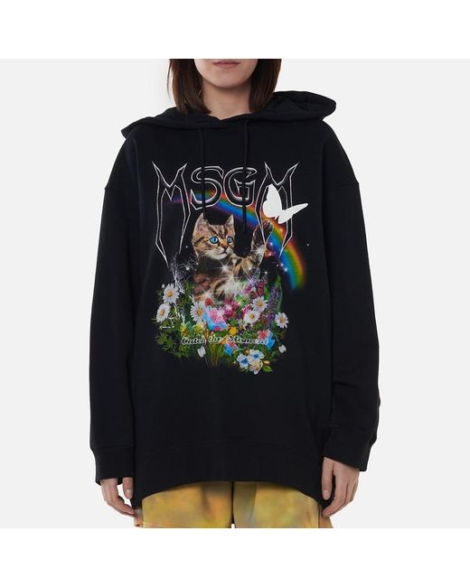 MSGM Black Logo Hooded Sweater
