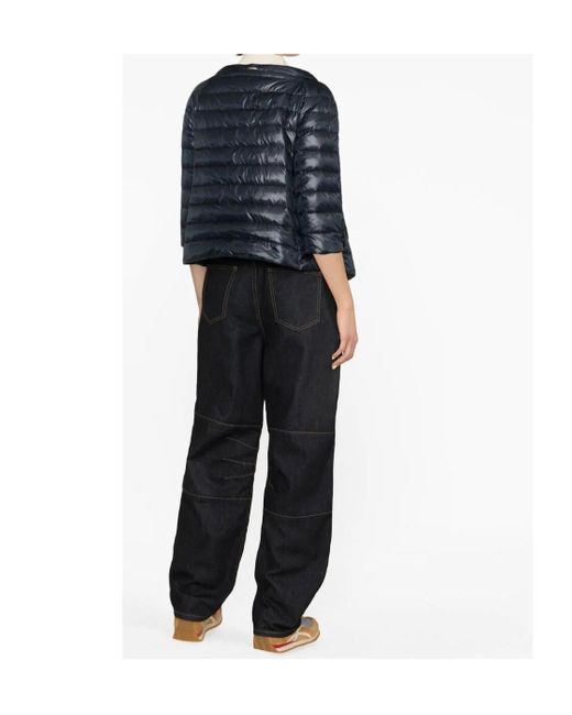 Herno Black Collarless Quilted Jacket