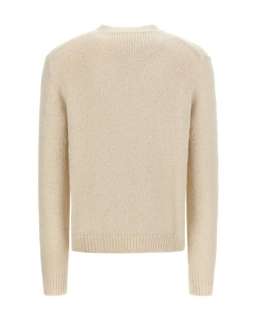 Jil Sander Natural Crewneck Ribbed Hem Jumper for men