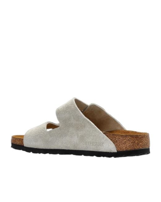 Birkenstock White Arizona Buckled Flat Sandals