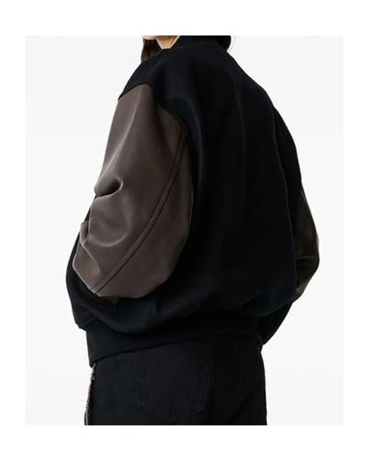 Studio Nicholson Black Long-Sleeved Baseball Jacket for men