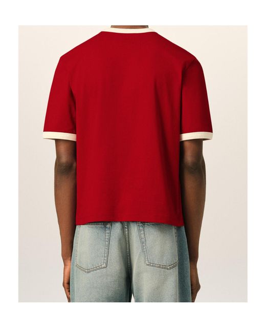 AMI Red Short-Sleeved T-Shirt for men
