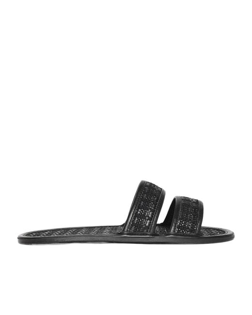 Bode Black Woven Slippers for men