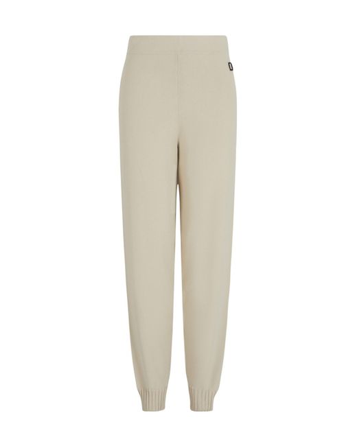 ARMANI EXCHANGE Natural Logo-Plaque Knit Joggers