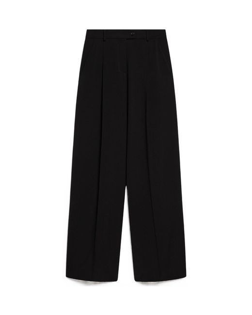 Sportmax Black Vela Wide Leg Pants