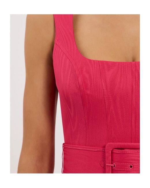 Rebecca Vallance Pink Rosalia Belted Gown
