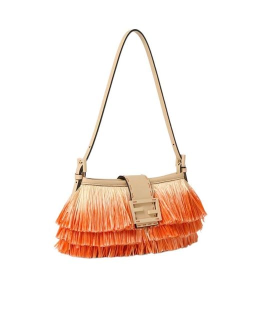 Fendi Orange Baby B Shoulder Bag