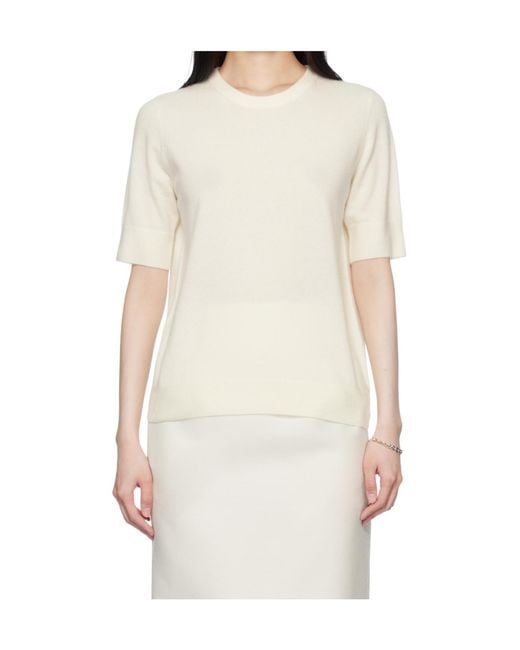 arch4 White Ribbed Knit T-Shirt