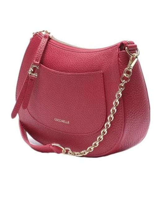 Coccinelle Red Chain-Detail Shoulder Bag