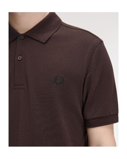 Fred Perry Brown Short-Sleeved Polo Shirt for men
