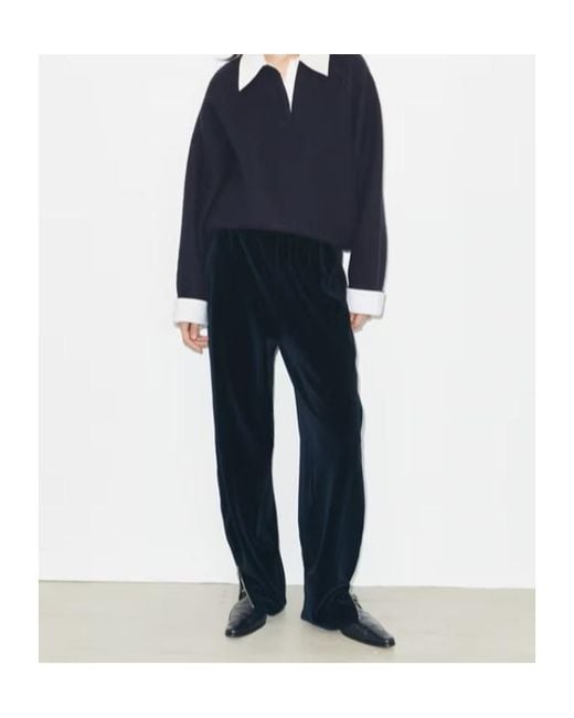 Tory Burch Blue Velour Sweatpant