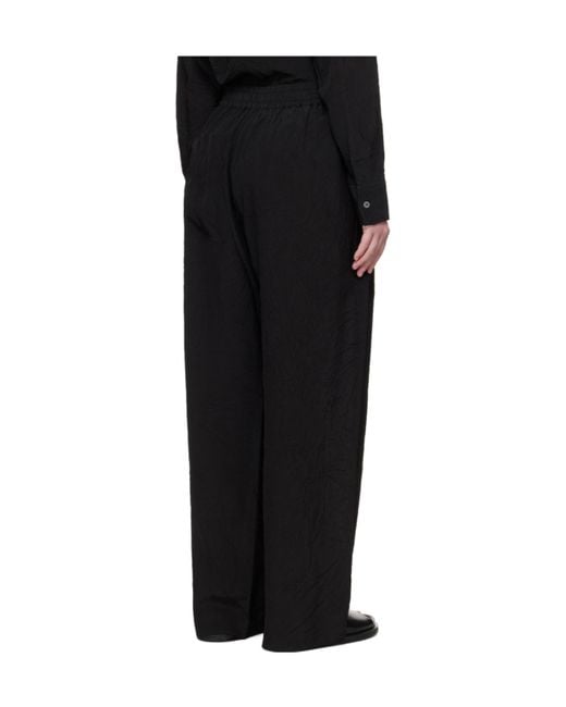 Studio Nicholson Black Capel Drawstring Straight-Leg Trousers