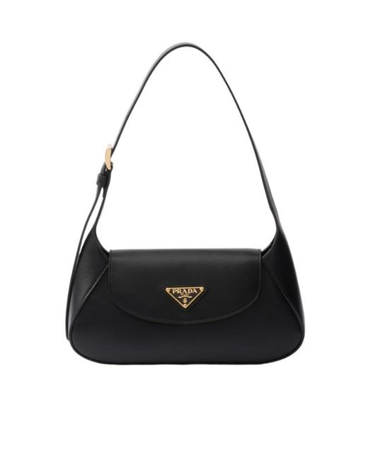 Prada Black Triangle-Logo Small Shoulder Bag