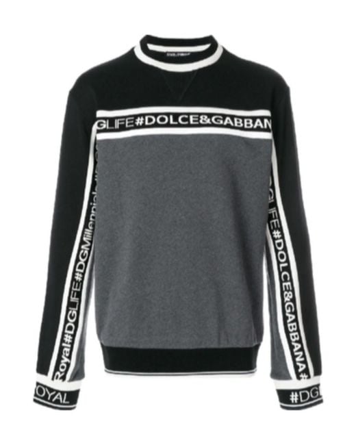 Dolce & Gabbana Black Logo Lace Sweater for men