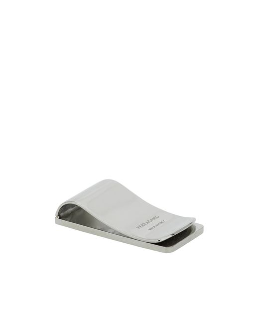 Ferragamo White Ferragamo Monogram Money Clip for men