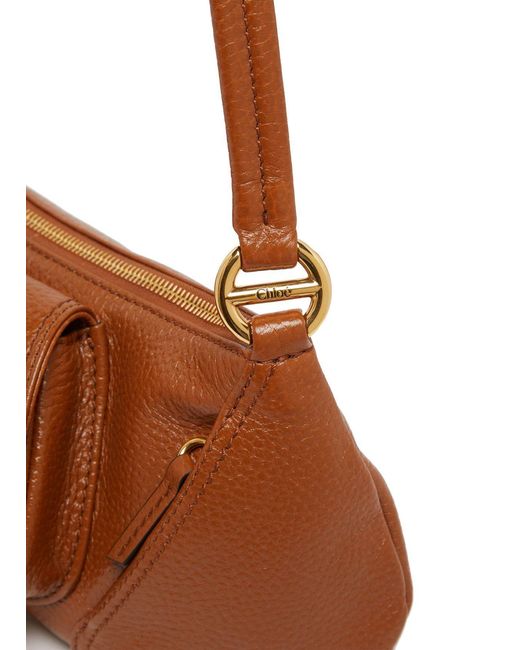 Chloé Brown Logo Shoulder Bag