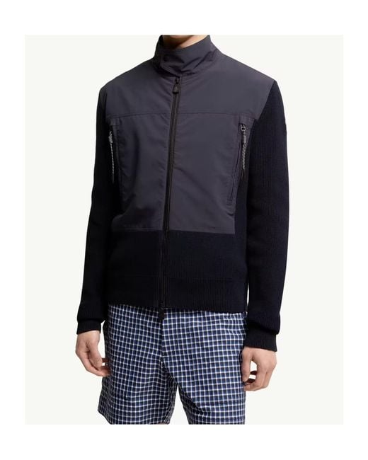 Moncler Blue Grenoble Padded Zip-Up Cardigan for men