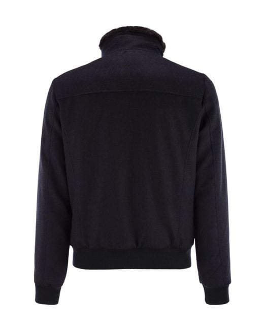 Moorer Blue Acqualine Hybrid Bomber Jacket for men