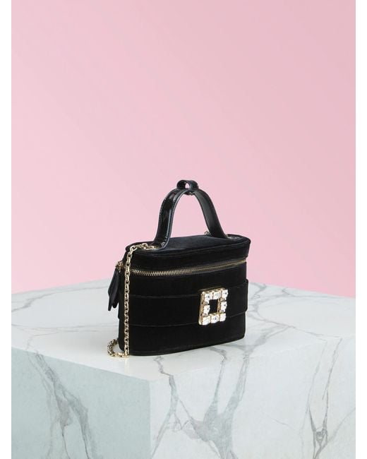 Roger Vivier Black Vanity Strass Buckle Micro Tote Bag