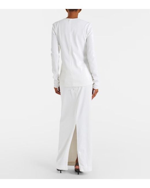Totême  White Sequined Maxi Skirt