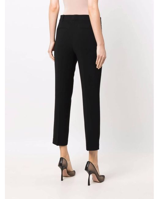 Michael Kors Black Pleated Cropped Trousers