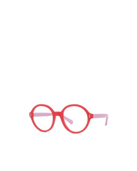 Stella McCartney Red Eyewear Round Frame Glasses