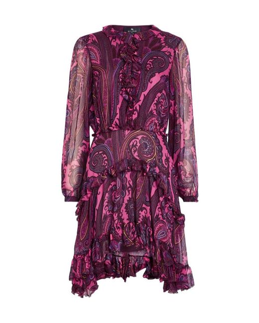 Etro Purple Printed Design Dress