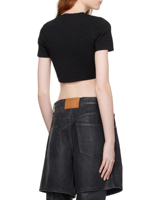 Alexander Wang Black Monogram Cropped Top