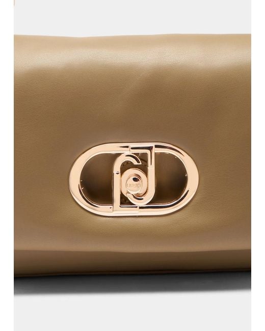 Liu Jo White Lapuffy Medium Braided Chain Logo Crossbody Bag