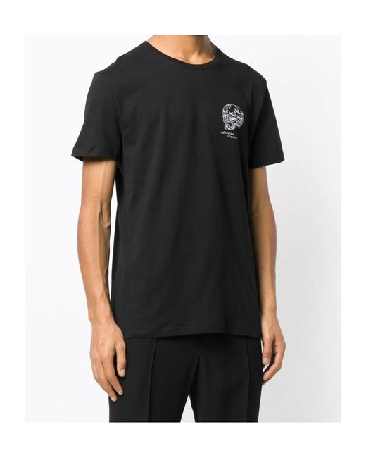 McQueen Black Logo Round-Collar T-Shirt for men