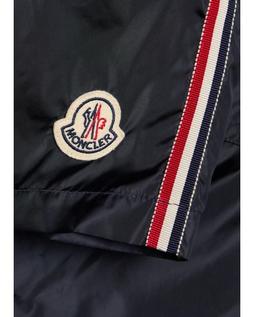 Moncler Blue Striped Swim Trunks for men