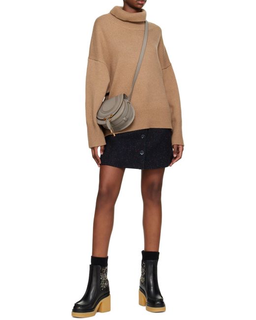 Chloé Gray Chloé Marcie Foldover Small Saddle Bag