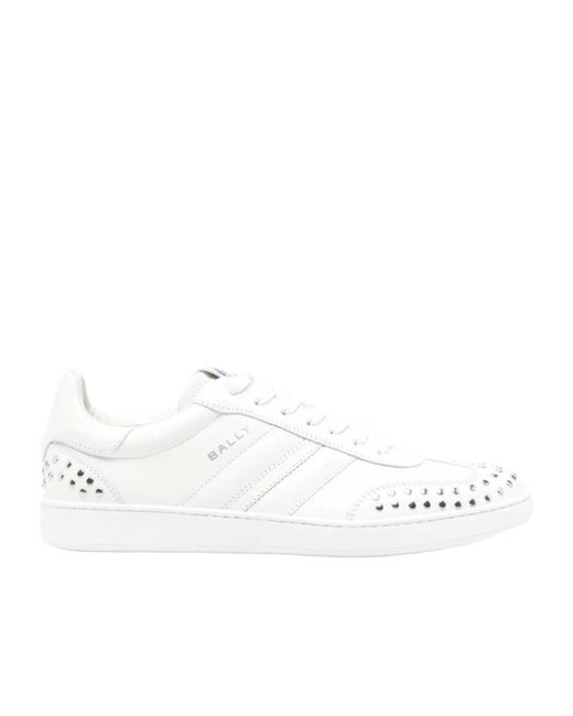 Bally White Lace-Up Sneakers for men