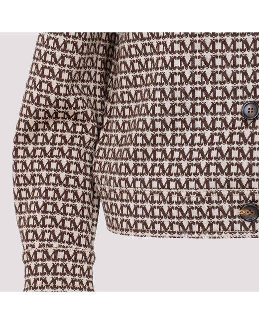 Max Mara Brown Logo Jacquard Jacket
