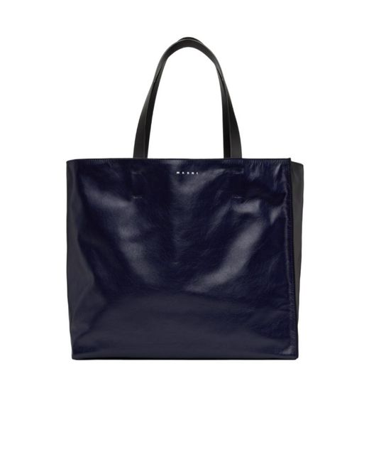 Marni Blue Logo Print Tote Bag for men