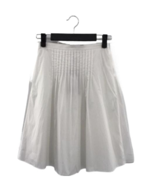 Max Mara Gray Pleated Detail Skirt
