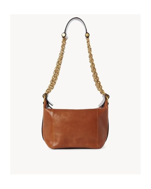 Chloé Brown Chain-Trimmed Leather Bag