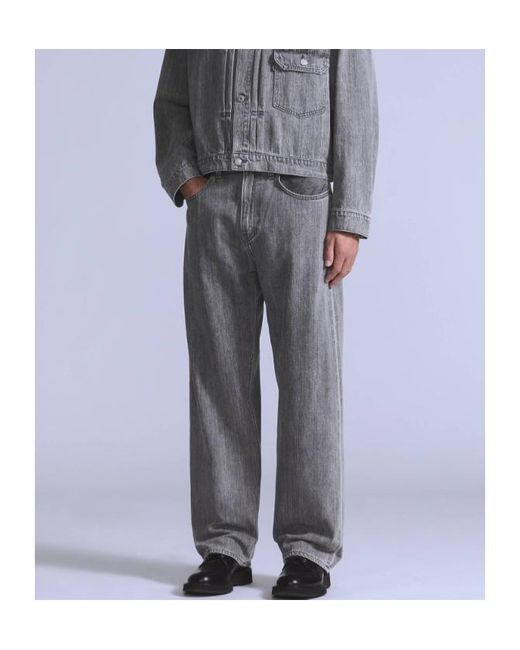 Levi's Gray Mid-Rise Straight-Leg Jeans for men