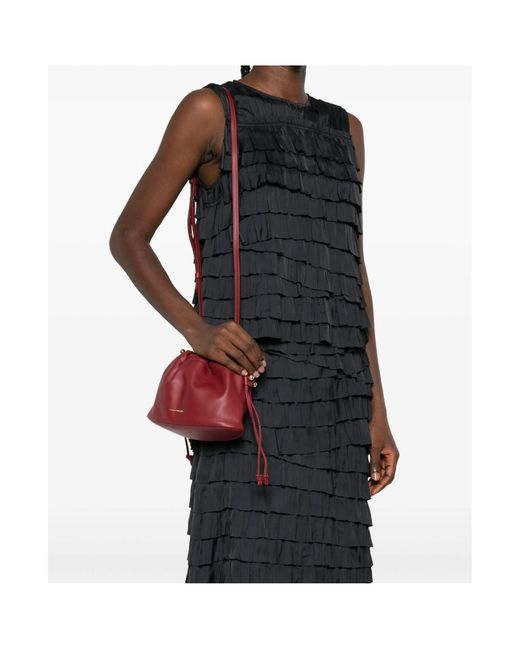 Strathberry Red Charlotte Drawstring Calf-Leather Cross Body Bag