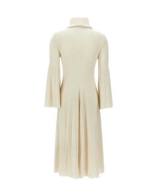 Antonino Valenti Natural Ludmilla Ribbed Knit Dress